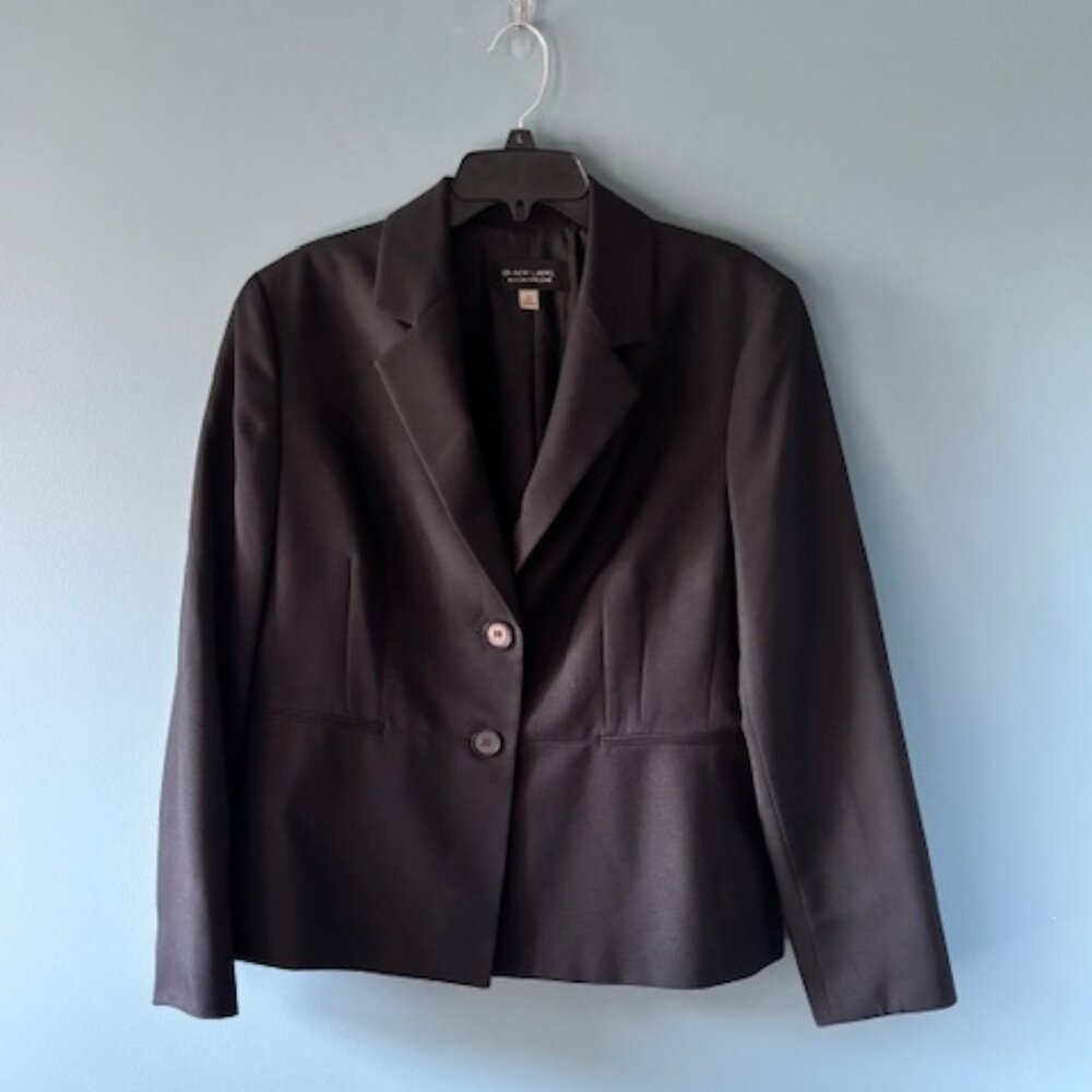 Black Label Evan-Picone 16 Black 2 Button Blazer Jacket Career Preppy Classic